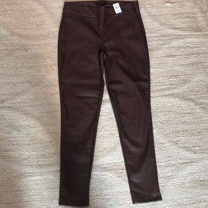 Burgandy/brown imitation leather pants
